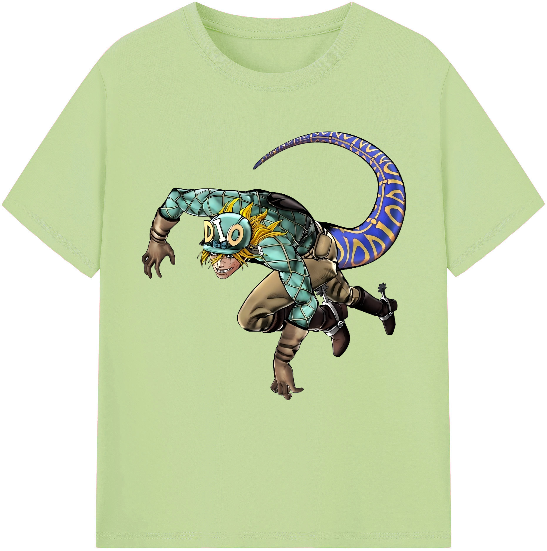 （画像用） ジョジョの奇妙な冒険 ディオ?ブランドー JoJo's Bizarre Adventure Dio Brando 綿100％半袖Tシャツ（フロントプリント）